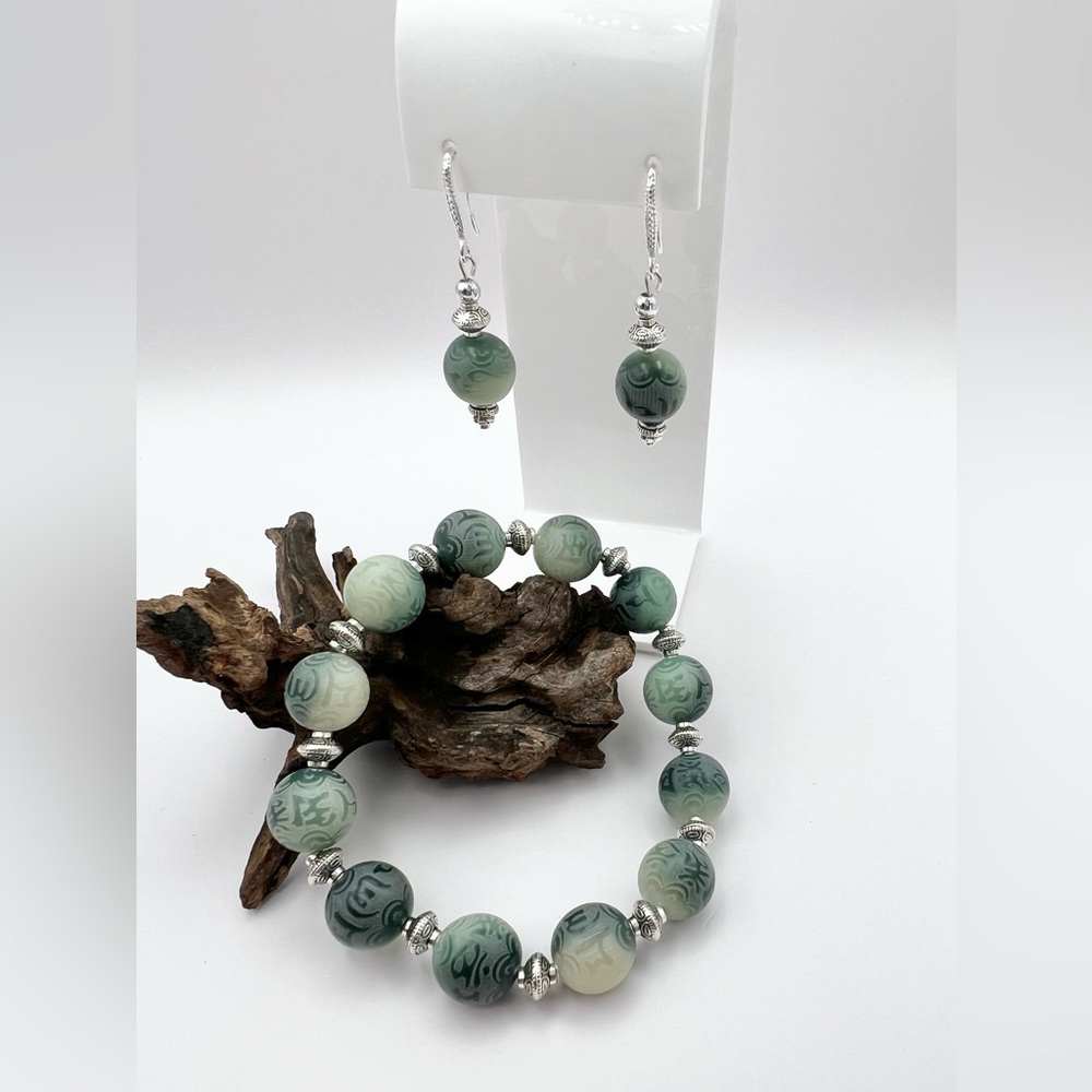 BODHI ROOT CARVED JEWELRY SET